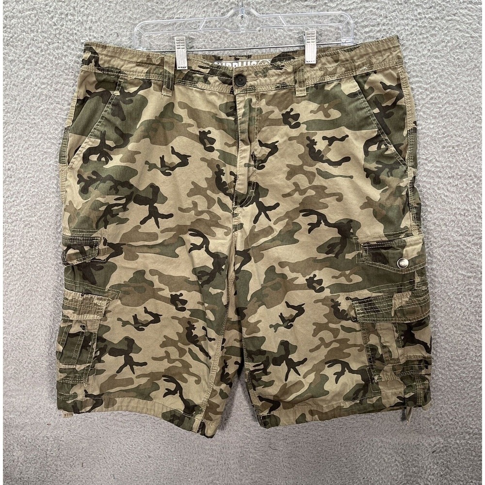 Surplus Shorts Mens 40 Camouflage Ripstop Cargo Woodland Camo Workwear‎ Outdoors